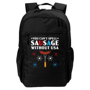 You CanT Spell Sausage Without Usa 4th Of July Daily Commute Backpack