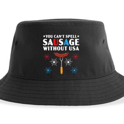 You CanT Spell Sausage Without Usa 4th Of July Sustainable Bucket Hat