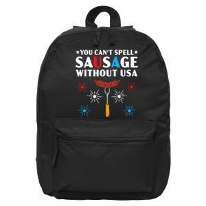 You CanT Spell Sausage Without Usa 4th Of July 16 in Basic Backpack