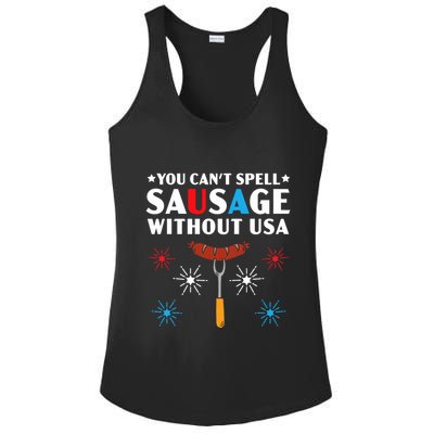 You CanT Spell Sausage Without Usa 4th Of July Ladies PosiCharge Competitor Racerback Tank