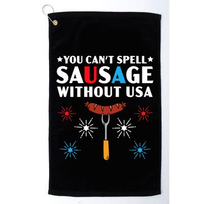 You CanT Spell Sausage Without Usa 4th Of July Golf Towel