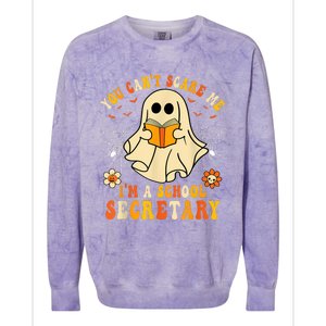 You CanT Scare Me IM A School Secretary Halloween Candy Colorblast Crewneck Sweatshirt