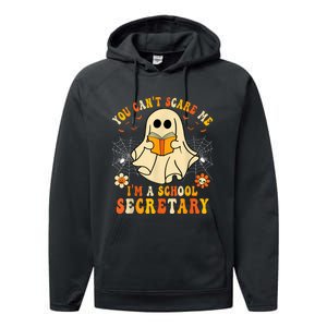 You CanT Scare Me IM A School Secretary Halloween Candy Performance Fleece Hoodie