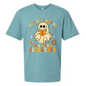 You CanT Scare Me IM A School Secretary Halloween Candy Sueded Cloud Jersey T-Shirt