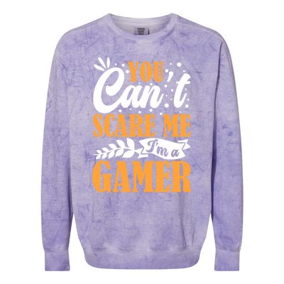 You CanT Scare Me IM A Gamer Gaming Funny Video Game Lover Gift Colorblast Crewneck Sweatshirt