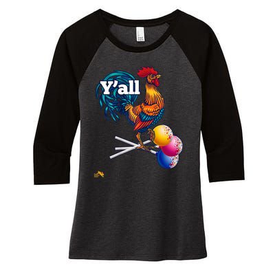 YAll Cock Suckers Women's Tri-Blend 3/4-Sleeve Raglan Shirt