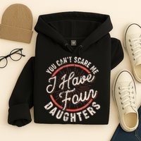 You Can't Scare Me I Have Four Daughters Funny Dad Hoodie