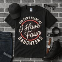 You Can't Scare Me I Have Four Daughters Funny Dad Tall T-Shirt