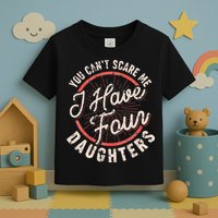 You Can't Scare Me I Have Four Daughters Funny Dad Toddler T-Shirt