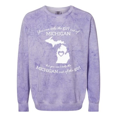 You Can Take The Girl Out Of Michigan But You CanT Take The Colorblast Crewneck Sweatshirt