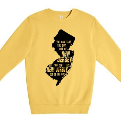 You Can Take The Guy Out Of New Jersey Usa America Guy Premium Crewneck Sweatshirt