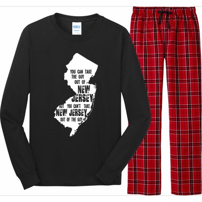 You Can Take The Guy Out Of New Jersey Usa America Guy Long Sleeve Pajama Set