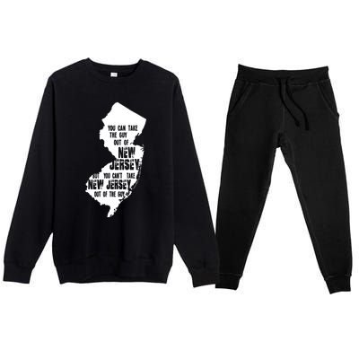 You Can Take The Guy Out Of New Jersey Usa America Guy Premium Crewneck Sweatsuit Set