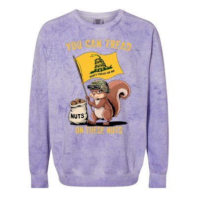 You Can Tread On These Nuts Patriotic Squirrel Colorblast Crewneck Sweatshirt