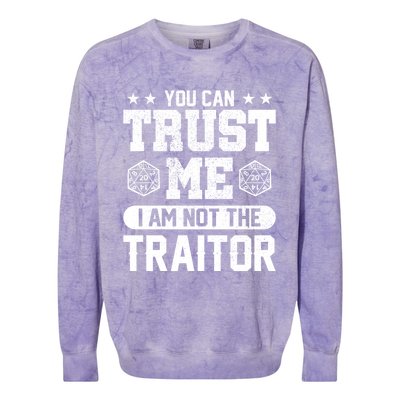 You Can Trust Me I Am Not The Traitor Rpg Funny Gift Colorblast Crewneck Sweatshirt