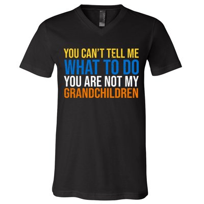 You Can't Tell Me What To Do You Are Not My Grandchildren Funny V-Neck T-Shirt