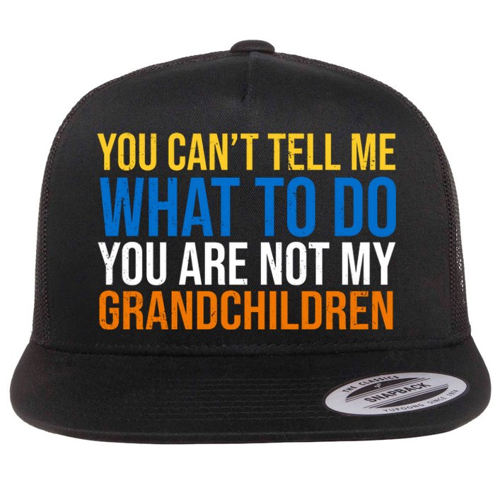 You Can't Tell Me What To Do You Are Not My Grandchildren Funny Flat Bill Trucker Hat