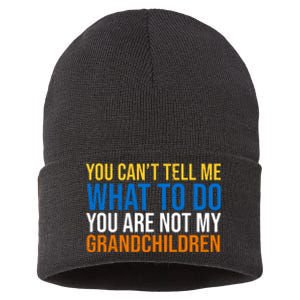 You Can't Tell Me What To Do You Are Not My Grandchildren Funny Sustainable Knit Beanie