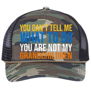 You Can't Tell Me What To Do You Are Not My Grandchildren Funny Retro Rope Trucker Hat Cap