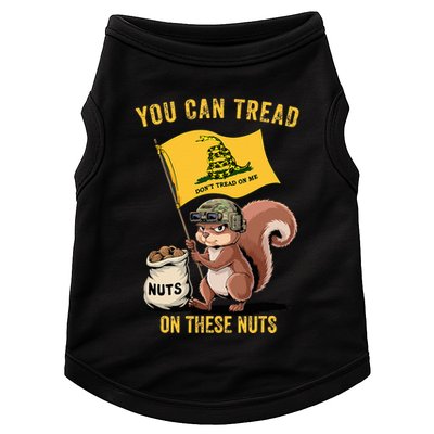 You Can Tread On These Nuts Patriotic Squirrel Funny Meme Doggie Tank