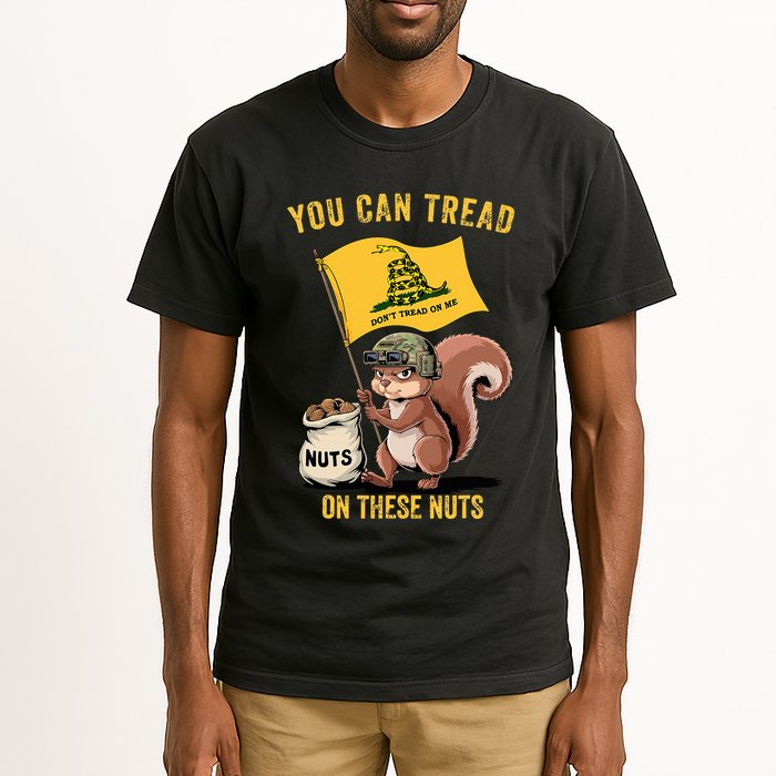 You Can Tread On These Nuts Patriotic Squirrel Funny Meme Tall T-Shirt