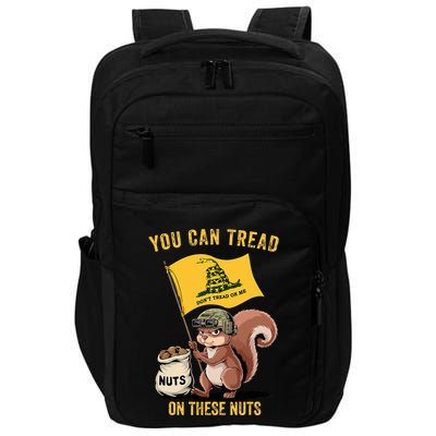 You Can Tread On These Nuts Patriotic Squirrel Funny Meme Impact Tech Backpack