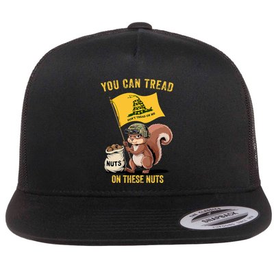You Can Tread On These Nuts Patriotic Squirrel Funny Meme Flatbill Hat