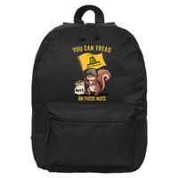 You Can Tread On These Nuts Patriotic Squirrel Funny Meme 16 in Basic Backpack