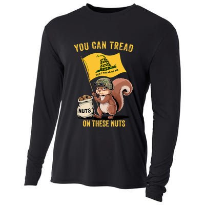 You Can Tread On These Nuts Patriotic Squirrel Funny Meme Cooling Performance Long Sleeve Crew