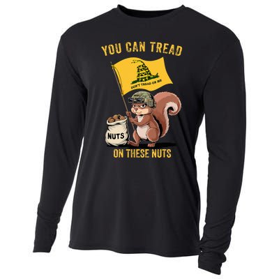 You Can Tread On These Nuts Patriotic Squirrel Funny Meme Cooling Performance Long Sleeve Crew