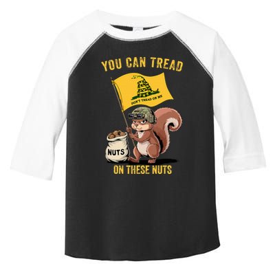 You Can Tread On These Nuts Patriotic Squirrel Funny Meme Toddler Fine Jersey T-Shirt
