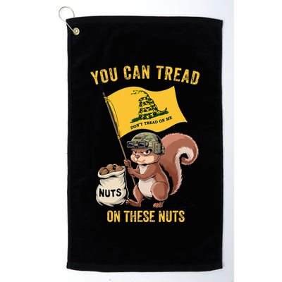 You Can Tread On These Nuts Patriotic Squirrel Funny Meme Golf Towel