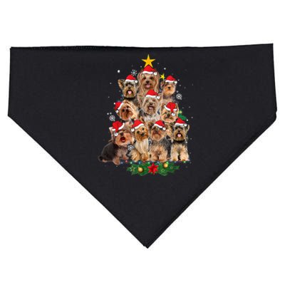 Yorkie Christmas Tree Funny Xmas Gifts For Yorkie Dog Lover TShirt USA-Made Doggie Bandana