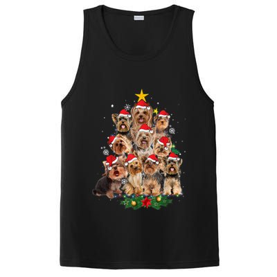 Yorkie Christmas Tree Funny Xmas Gifts For Yorkie Dog Lover TShirt PosiCharge Competitor Tank