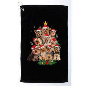 Yorkie Christmas Tree Funny Xmas Gifts For Yorkie Dog Lover TShirt Platinum Collection Golf Towel