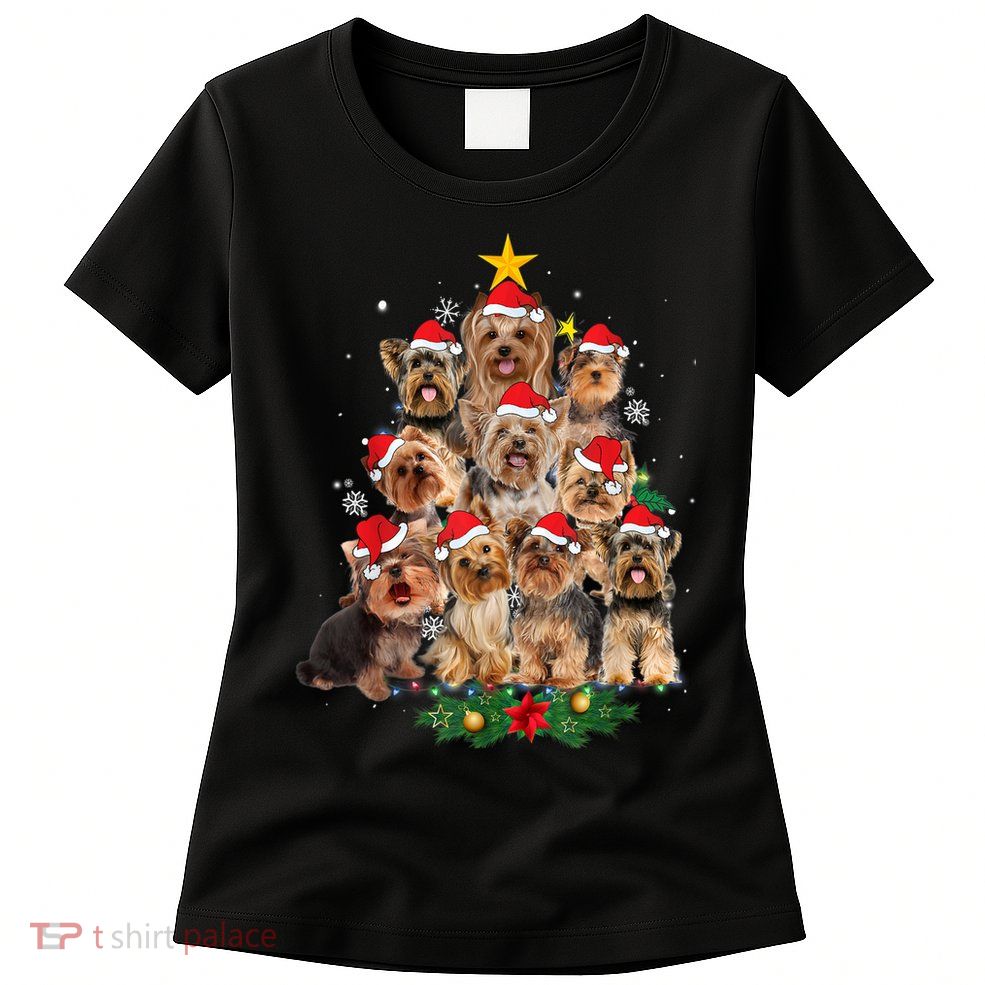 Yorkie Christmas Tree Funny Xmas Gifts For Yorkie Dog Lover TShirt Womens T-Shirt