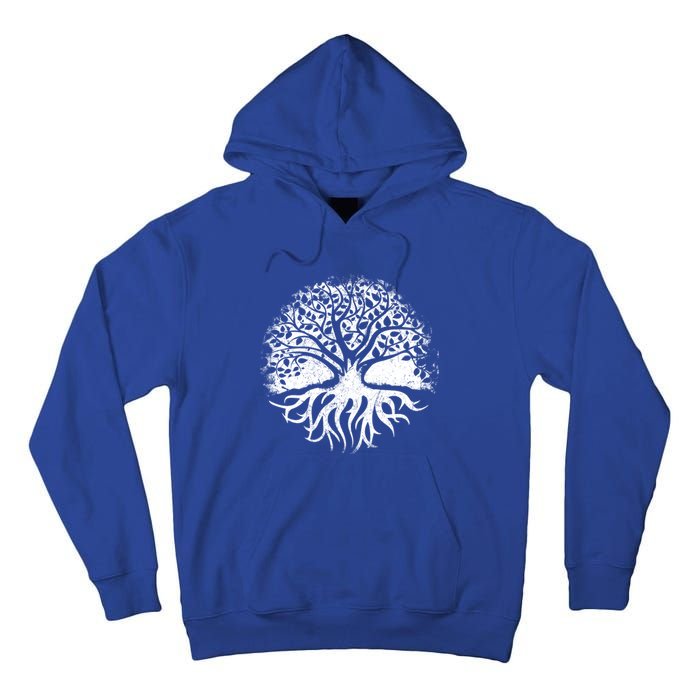 Yoga Circle Tree Of Life Distressed Graphic Spiritual Yoga Gift Tall Hoodie