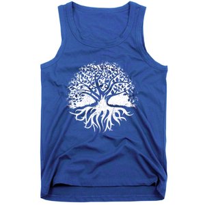 Yoga Circle Tree Of Life Distressed Graphic Spiritual Yoga Gift Tank Top