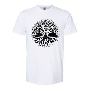 Yoga Circle Tree Of Life Distressed Graphic Spiritual Yoga Gift Softstyle CVC T-Shirt