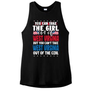 You Can Take The Out Of West Virginia American Flag Gift Ladies PosiCharge Tri-Blend Wicking Tank