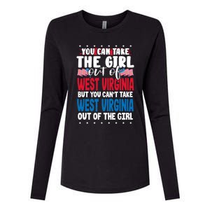 You Can Take The Out Of West Virginia American Flag Gift Womens Cotton Relaxed Long Sleeve T-Shirt