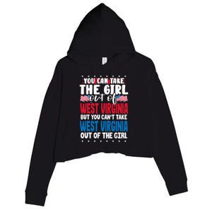 You Can Take The Out Of West Virginia American Flag Gift Crop Fleece Hoodie