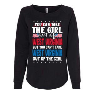 You Can Take The Out Of West Virginia American Flag Gift Womens California Wash Sweatshirt