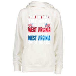 You Can Take The Out Of West Virginia American Flag Gift Womens Funnel Neck Pullover Hood