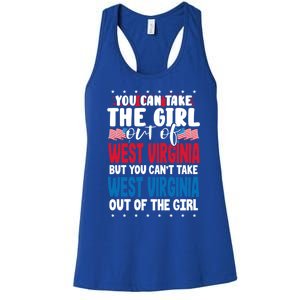 You Can Take The Out Of West Virginia American Flag Gift Women's Racerback Tank