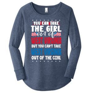 You Can Take The Out Of West Virginia American Flag Gift Women's Perfect Tri Tunic Long Sleeve Shirt