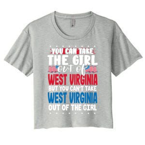 You Can Take The Out Of West Virginia American Flag Gift Women's Crop Top Tee