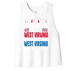 You Can Take The Out Of West Virginia American Flag Gift Women's Racerback Cropped Tank