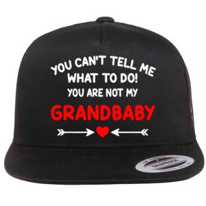 You CanT Tell Me What To Do You Are Not My Grandbaby Flat Bill Trucker Hat