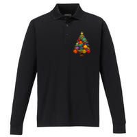 Yarn Christmas Tree Crochet Knitting Quilter Sewing Performance Long Sleeve Polo